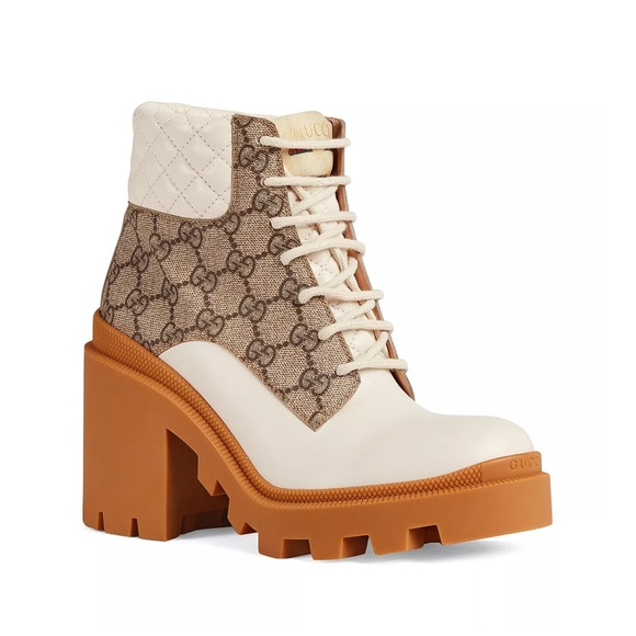 Gucci - Women's GG Platform High Block Heel Ankle Boots - Picture 4 of 5